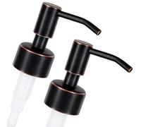 ALTGLAS 2 Pcs Soap Dispenser Pump Head 'Budapest' - Spare Replacement for Standard Neck Size - 26-28 mm Thread From Stainless Steel (Black Copper Oil-rubbed)