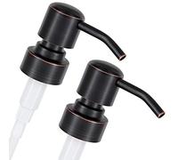 ALTGLAS 2 Pcs Soap Dispenser Pump Head 'Zagreb' - Spare Replacement for Standard Neck Size - 26-28 mm Thread From Stainless Steel (Black Copper Oil-rubbed)