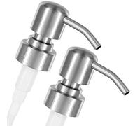 ALTGLAS 2 Pcs Stainless Steel Soap Dispenser Pump 'Zagreb' for 28mm Thread | Silver Brushed • Twin-Pack Replacement Pump 26-28mm Neck • Build Upcycling Soap & Lotion Dispensers from old Jacky Bottles