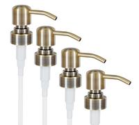 ALTGLAS 4 Pcs Soap Dispenser Pump Head 'Zagreb' - Spare Replacement for Standard Neck Size - 26-28 mm Thread From Stainless Steel (Vintage Brass)