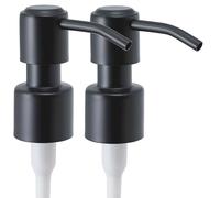 ALTGLAS Roma Soap Dispenser Pump Head - Double Pack Stainless Steel Pump Attachment with 22-24 mm Thread as Replacement Pump for Liquid Soap Dispenser (Matt Black)