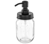 ALTGLAS Vintage Style Liquid Soap Dispenser from Retro Mason Jar Glass with Stainless Steel Pump 16oz/473ml (Black)