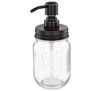 ALTGLAS Vintage Style Liquid Soap Dispenser from Retro Mason Jar Glass with Stainless Steel Pump 16oz/473ml (Black copper oil-rubbed)