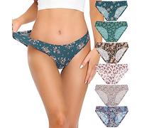 ALTHEANRAY Women’s Seamless Hipster Underwear No Show Panties Soft Stretch Bikini Underwears Multi-Pack(UK3081S-all flowers)