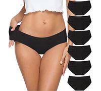 ALTHEANRAY Womens Underwear Cotton Underwear for Women Seamless Hipster Bikini Briefs Panties 6 Pack(UK-3028L-Black)
