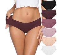 ALTHEANRAY Womens Underwear Cotton Underwear for Women Seamless Hipster Bikini Briefs Panties 6 Pack（UK-3028XL-RedGradient）