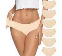 ALTHEANRAY Womens Underwear Cotton Underwear for Women Seamless Hipster Bikini Briefs Panties 6 Pack(UK-3028M-Skin)