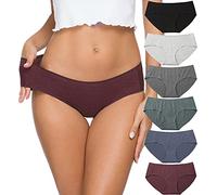 ALTHEANRAY Womens Underwear Cotton Underwear for Women Seamless Hipster Bikini Briefs Panties 6 Pack（UK-3028M-B/DG）
