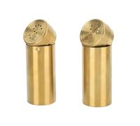 Althwuyu Salt Peppers Seasoning Bottle Set, 2pcs Gold 304 Stainless Steel Spiced Shaker with Golden Finish for Kitchen, Camping and BBQ