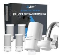 ALTHY Faucet Water Filter, BPA-Free Sink Tap Water Purifier, Certified Reduces Chlorine Heavy Metals & Bad Taste, Only Fits Standard Tap, Includes 1 System & 4 Filter