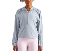 altiland Lightweight Workout Jacket for Women, Cropped Athletic Gym Running Hoodie, UV Protection Half Zip Pullover UPF 50+ (Rhino Grey, X-Large)