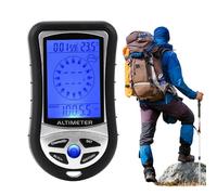 Altimeter Heart Rate Monitor | Multifunction Handheld Barometer Temperature Gauge Compass Thermometer for Hiking Electronic Navigation GPS Compass Weather