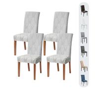Altimpo Dining Room Chair Covers,Chair Covers Set of 4, Soft and Stretchy,Cat Scratch Protection, Grey, Jacquard Fabric, Dining Chair Cover Banquet Wedding, Kitchen, Hotel, Celebration