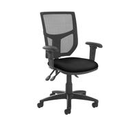 Altino mesh back asynchro operator chair with seat depth adjustment and adjustable arms - black