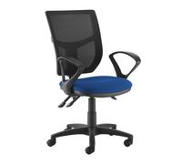 Altino mesh back asynchro operator chair with seat depth adjustment and fixed arms - blue
