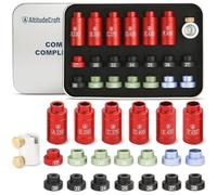 AltitudeCraft Bullet and Headspace Gauge Comparator Kit with 14 Inserts and 6 Bushings, Reloading Supplies and Equipment and Ammo Reloading Tool with Tin Box, Anodized Aluminum
