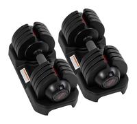 ALTLER Adjustable Dumbbells Set, 50 lbs Pair with Tray for Workout, Strength Training, Adjustable Weight Sphere Dumbbells with Non-Slip Handle and Weight Plate for