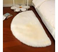 Altlue Genuine Sheepskin Half Moon Rug Real Sheepskin Half Round Rug Sheepskin Half Circle Rug Wool Semi Circle Rug Fluffy Sheepskin Throw(60X120cm)