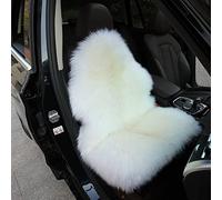 Altlue Real Genuine Sheepskin Car Seat Covers For Cars SUV Trucks Van Motorhome Front Seats Fluffy Car Seat Covers Authentic Sheepskin Seat Covers For Car Front Seat - Universal (1 Piece) White