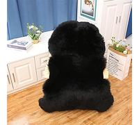 Altlue Real Genuine Sheepskin Rug Natural Sheep skin Throw Real Full Sheepskin Rugs Fluffy Fur Rug Authentic Sheep skin Seat Covers For Chairs Lambskin Seat Pads Cushion Black (70X100cm)