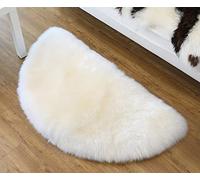 Altlue Real Sheepskin Half Round Rug Genuine Sheepskin Half Moon Rug Sheepskin Half Circle Rug Wool Semi Circle Rug Fluffy Sheepskin Throw(70X140cm)