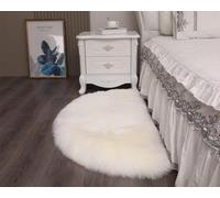Altlue Real Sheepskin Half Round Rug Genuine Sheepskin Half Moon Rug Sheepskin Half Circle Rug Wool Semi Circle Rug Fluffy Sheepskin Throw(60X120cm)