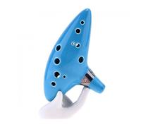 Alto 12 Hole Ocarina Ceramic Tone C Flute Blue Musical Instrument With Neck Strap Cord And Music Book For Beginner Student