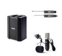 ALTO Busker 200W Portable PA Speaker System Bundle with XLR Microphone and XLR Transmitter and Receiver for Live Performance, Events, Karaoke, Presentations