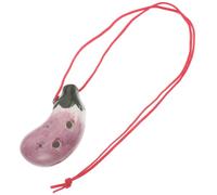 Alto C Ceramic Ocarina, 6 Hole Eggplant Shape Wind Instrument Purple | Simple Fingering and Control, Traditional Vegetable Design, Suitable, Beginners, Classrooms, School Bands, Music