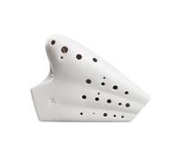 Alto C Triple Ocarinas, Double-tube Professional Multi-Range Ceramic Ocarina for Advanced Players porcelain(Three-tube AC Rear hole)
