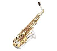 Alto Eb Tune Saxophone Brass Nickel Silver Plated Body Gold Lacquer Keys E-flat Sax With Canvas Case Saxophone for Student
