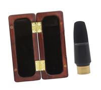Alto Mouthpiece 2-piece Saxophone Mouthpiece Case + Mouthpiece (Mahogany Mouthpiece Case Black Gold Mouthpiece)