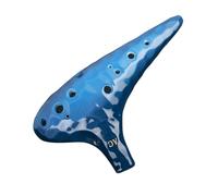 Alto Ocarina, Sea Wave Kaolin Clay Ocarina 12 Hole Alto C Blue 183x105x50mm
