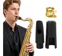 Alto Sax Mouthpiece Kit, E Flat Reed and Cap | Alto saxophone mouthpiece kit in E flat with ligature, reed, and cap provides a complete setup for beginners and students