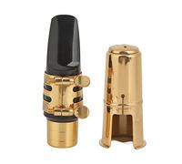 Alto Sax Mouthpiece Kit, Metal Brass Saxophone Accessories Beginners, Made of Metallic Brass, Supported for Fast Playback and Continuous Bright Supertreble