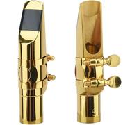 Alto Sax Saxophone Mouthpiece w/Cap & Ligatures, Brass Metal Eb Alto Sax Mouthpieces 5C for Saxophone Professionals and Beginners (7C)