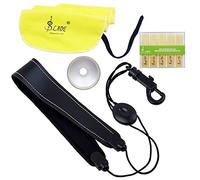 Alto Saxophone Accessory Kit, 4-in-1 Complete Sax Care Set with Adjustable Belt, Aluminum Mute, 10 Bamboo Reeds and Cleaning Cloth for Professional Musicians and Students