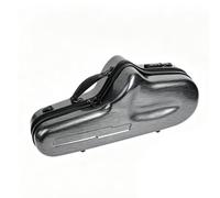 Alto Saxophone Case Hard Shell Carrying Bag Portable Gig Case Fiberglass Shell Lightweight Build With Combination Lock And Backpack Straps suitable for lessons rehearsals storage, Silver Grey Brushed