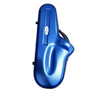 Alto Saxophone Case Hard Shell Carrying Bag Portable Gig Case Fiberglass Shell Lightweight Build With Combination Lock And Backpack Straps suitable for lessons rehearsals storage, Blue