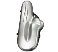 Alto Saxophone Case Hard Shell Carrying Bag Portable Gig Case Fiberglass Shell Lightweight Build With Combination Lock And Backpack Straps suitable for lessons rehearsals storage, Silver