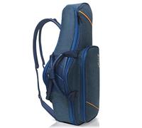 Alto Saxophone Case Sax Gig Bag, 2-in-1 Carrying Backpack Case with Flute Pocket, 20mm Soft Padded, Saxophone Accessories (Blue)