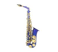 Alto Saxophone Eb E Flat Brass Lacquered Gold Blue Sax With Woodwind Musical Instrument Accessories