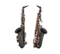 Alto Saxophone Eb Tuner Black Nickel Plated Gold Carved Body Professional Woodwind With Case Accessories (Color : Light Green)