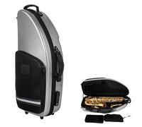Alto Saxophone Hard Case, ABS Molded Shell Alto Sax Gig Bag, Impact Resistant Portable Sax Case with Adjustable Shoulder Strap & Comfort Handle