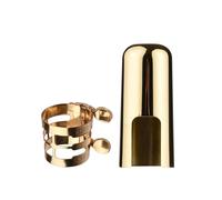 Alto Saxophone Ligature Double Screw Adjustment Sax Fastener Clip With Mouthpiece Cap Saxophone Accessories