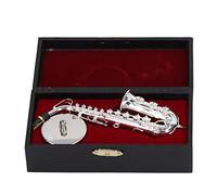Alto Saxophone Miniature Model, Silver - Plated Metal, 14cm - Realistic Detail, Includes Display Box, Perfect Music Gift; desk decor; music gift
