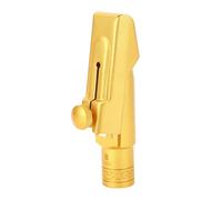 Alto Saxophone Mouthpiece 8C, Gold Plated Brass E Flat Alto Sax Mouthpiece, Replacement Saxophone Accessory with Clear Tones, Bright Sound for Beginners and Professionals