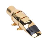 Alto Saxophone Mouthpiece, Brass Construction C 6 Smooth Gold Alto Sax Mouthpiece with Cap and Ligature for Beginners in Concert Band Jazz Band