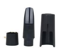 Alto Saxophone Mouthpiece Kit with Cap Ligature Clip | Black Plastic, for Playing Use, Beginner and Enthusiast Set, Not Easy to Deform