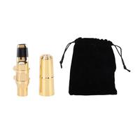 Alto Saxophone Mouthpiece Set C - 6 Brass Gold with Cap and Ligature - Durable Construction, Bright Focused Tone, Ideal for Musicians